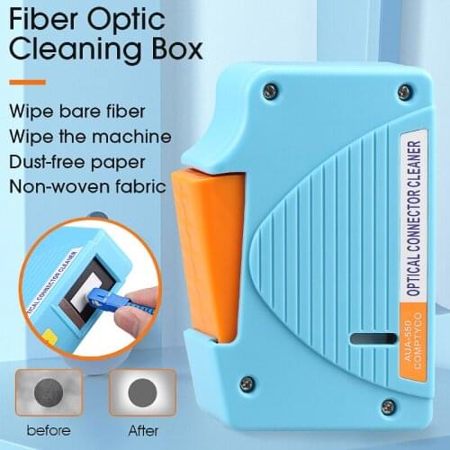 AUA-550 Optical Fiber Connector Cleaner/Fiber Conector Cleaning Cassette, 500 times Cassette Cleaner Fiber Optic Cleaning Box