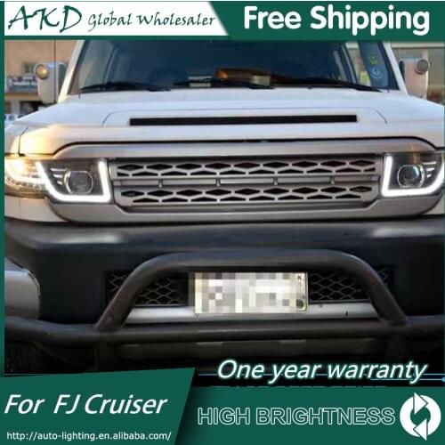 Car for Toyota Fj Cruiser 2004-2015 Headlights FJ150 Land Cruiser LED Headlight LED DRL Bi Xenon Lens High Low Beam Parking