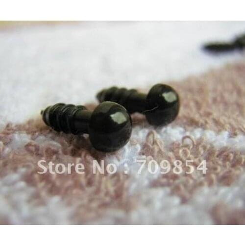 Free shipping!!! 1000pcs/lot 6mm MINI full black PLASTIC SAFETY ERES toy eye toy nose