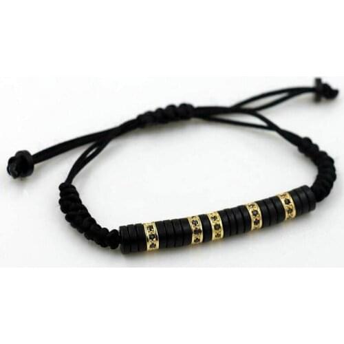 BPPCCR anil arjanda Coconut shells Connector & 8MM flat Beads Bracelets & Bangles Braided Macrame Men Bracelets Jewelry