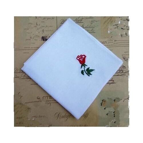 Pure white lady pure cotton handkerchief pure white embroidered towel