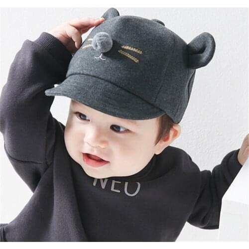Cartoon Cat Design Baby Hat Baseball Cap Cute Cotton Baby Boys Girls Summer Sun Hat Spring Autumn Peaked Cap