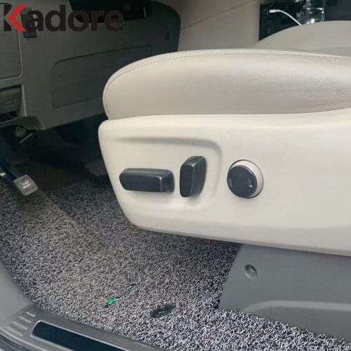 For Toyota Sienna 2019 2020 Carbon Fiber Car Seat Button Switch Cover Decorator Covers Sticker Styling Interior Accessories
