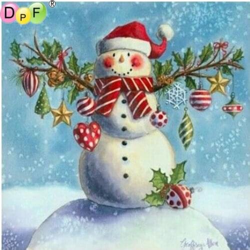 DPF DIY Snow snowman 5D home decor diamond mosaic square diamond painting cross stitch crafts wall painting diamond embroidery