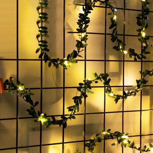 Tiny Leaf Garland Fairy Light Decor LED Copper Wire String Lights For Wedding Forest Table Christmas Home Party Decoration