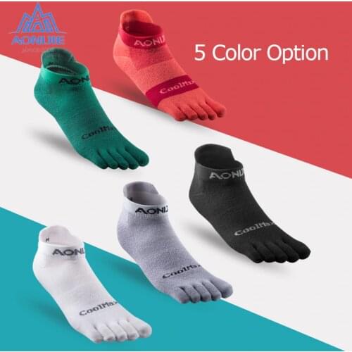 AONIJIE E4109 One Pair Lightweight Quarter Athletic Toe Socks Quarter Socks For Five Toed Barefoot Running Shoes Marathon Race