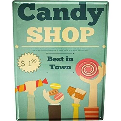 Android Retro Tin Sign Metal Wallboard Poster Food Restaurant Candy Store Aluminum Sign
