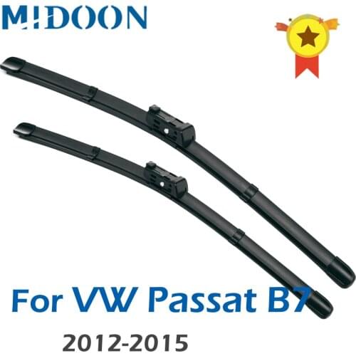 MIDOON Wiper RHD & LHD Front Wiper Blades For VW Passat B7 2012 2013 2014 2015 Windshield Windscreen Front Window 24"+19"