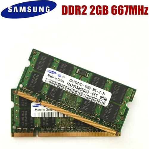 SAMSUNG (2pcsX2GB)4GB 667MHz SODIMM DDR2 Laptop Memory 4G 667 MHZ Notebook Module SODIMM RAM 2x Dual-channel