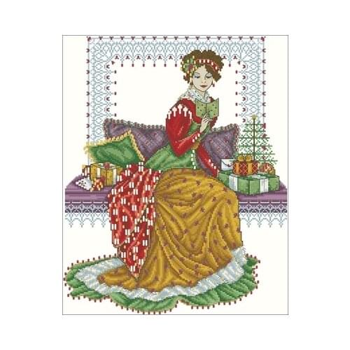 Joan Elliott-Reading Girl Counted Cross Stitch 11CT 14CT 18CT Cross Stitch Kits Embroidery Needlework Sets