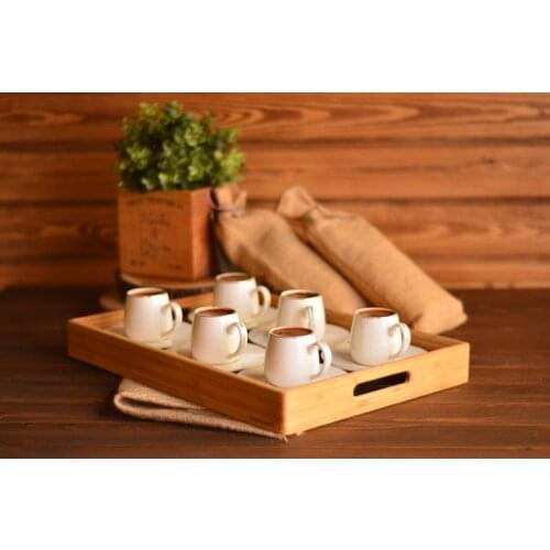 Set of Hassa 6 Coffee Cups Gold Lined | Porcelain-Gold | Home - Kitchen | Made in Turkey | Free Shipping