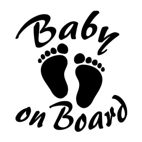 14.1*15.2cm Baby on Board Warning window Sticker Creative Vinyl Decals Motorcycle Accessories