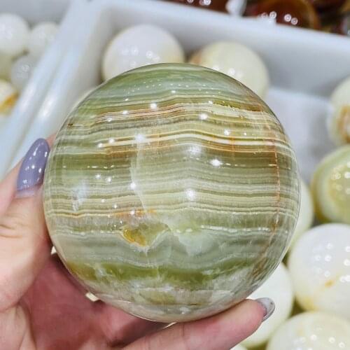 Natural Afghan Jade Ball Mineral Quartz Sphere Hand Massage Crystal Healing Feng Shui Home Decor