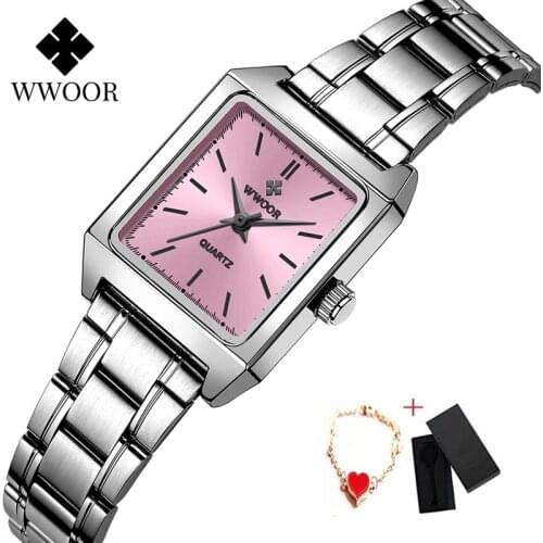 2020 New WWOOR Women Watch Luxury Simple Sport Watches Woman Leather Steel Fashion Quarzt Ladies Dress Wrist Watch montre homme