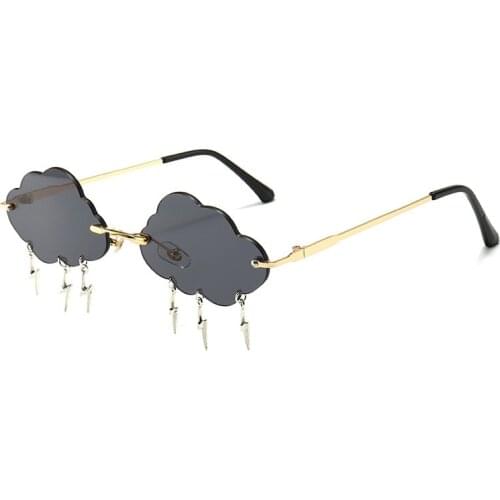 Vintage Rimless Women Sunglasses Clouds Style Frame Glasses For Women Vintage Retro Glasses Female Unisex Oculos Feminino CH3