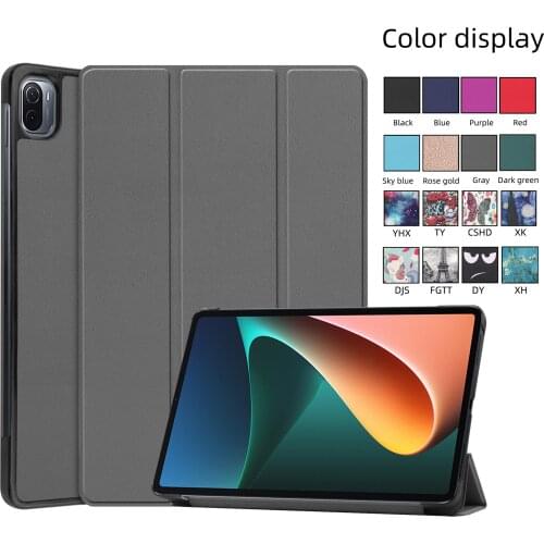 PU Leather Solid Color Case for Mi Pad 5 Pro Smart Stand for Mi Pad 5/Mi Pad 5 Pro 5G Auto Sleep Magnetic Cover Protective Shell