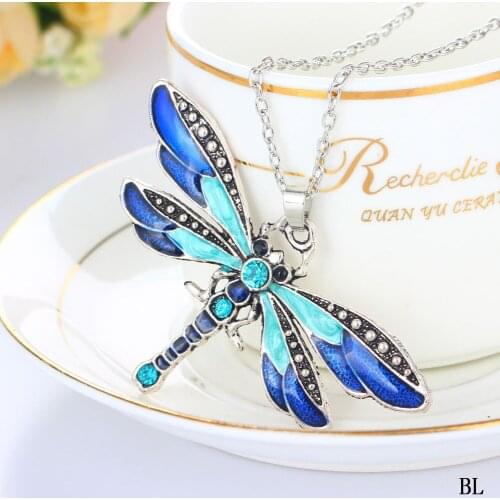 Necklace Dragonfly Statement Necklaces Pendants Vintage Rope Chain Necklace Women Gifts Jewelry Accessories Pendant Chain