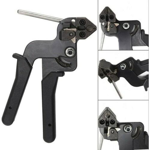 1pc Stainless Steel Metal Cable Tie Plier Fastener Crimper Cutter Black Applicable Width 4.6-12mm Practical Hand Tool