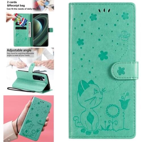 Phone Covers For capa Xiaomi 10 Ultra Cat And Bee PU Leather Wallet Book Case Back Cover sFor funda 10 Pro Lite 5G Positivo Mi