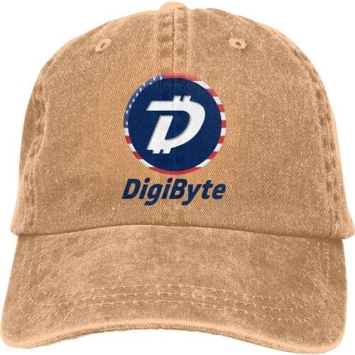 Washed Mens Baseball Cap Digibyte USA Trucker Snapback Caps Dad Hat Blockchain Crypto Miners Golf Hats
