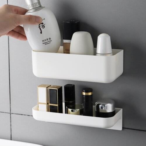Simple Traceless Wall Mounted Cosmetic Storage Box New Bathroom Toiletries Shelf