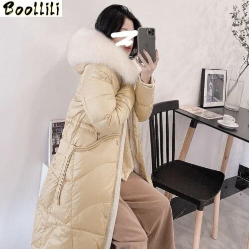Boollili 90% White Duck Down Jacket Women Clothes 2020 Winter Coat Women Fox Fur Collar Korean Puffer Jacket Women Parka