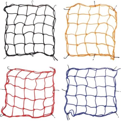 New 6 Hook 40x40cm Helmet Cargo Luggage Mesh Web Net Black Helmet Web Car String Motorcycle Cargo Mesh Net
