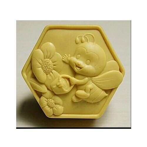 Honey bee Silicone molds Honey bee soap mold flower silicone soap molds flower silica gel die Aroma stone moulds candle mould