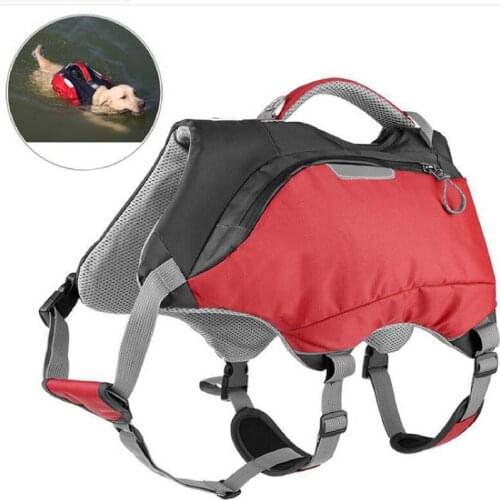 Pet Dog Safety Vest Comfortable Dog Surfing Swimsuit Clothing Life Jacket Outdoor Sports Backpack With Zipper Pockets