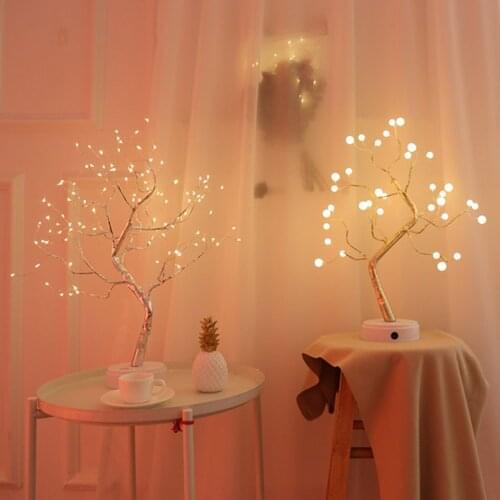 LED Night Light Mini Christmas Tree Copper Wire Garland Lamp For Home Kids Bedroom Decor Fairy Lights Luminary Holiday lighting