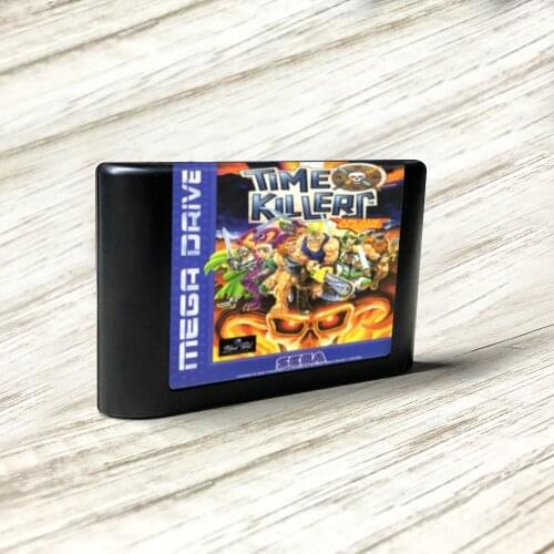 Time Killers - EUR Label Flashkit MD Electroless Gold PCB Card for Sega Genesis Megadrive Video Game Console