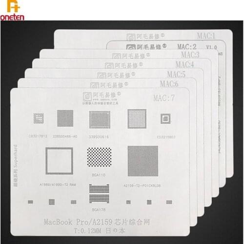 Amao BGA Reballing Stencil For APPLE Macbook Motherboard Repair CPU Nand Power IC Hard Disk Macbook PRO A2159 SSD Plant Net