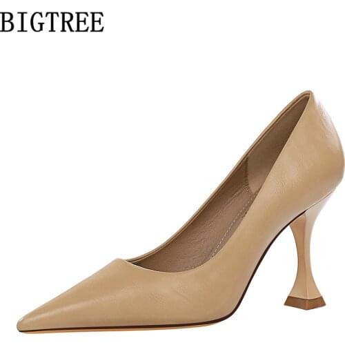 Bigtree Shoes For Women Heels 2021 Concise High Heels Talons Hauts Pumps Chaussure Tacones Ladies Shoes Schoenen Black Shoes