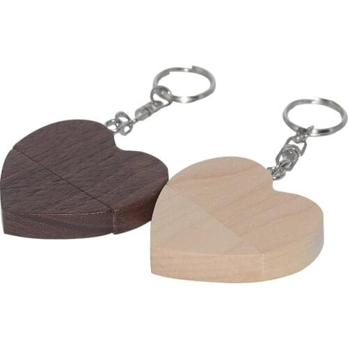 USB 2.0 Wooden Heart USB Flash Drive Pendrive 64GB 32GB 16GB 4GB U Disk Memory Stick for photography gifts (10PCS free logo)