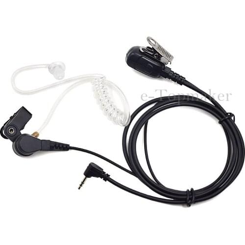 XQF 2Pcs Police Guard Acoustic Air Tube Headset Earpiece PTT for Motorola Ham Radio Walkie Talkie TLKR T6 T7 T8 MR350R XTR446