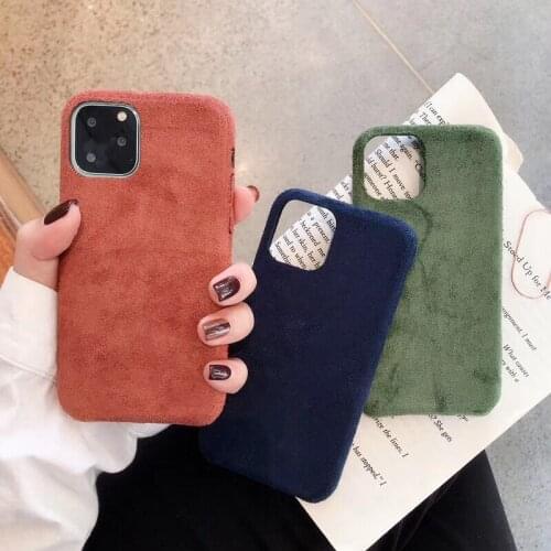 Suedette Case For iPhone12 11 Pro Xsmax SE2 Microfiber XR Phone Soft Cover 6s 78PLUS SE2020 XS Skinny Body Shell Protection