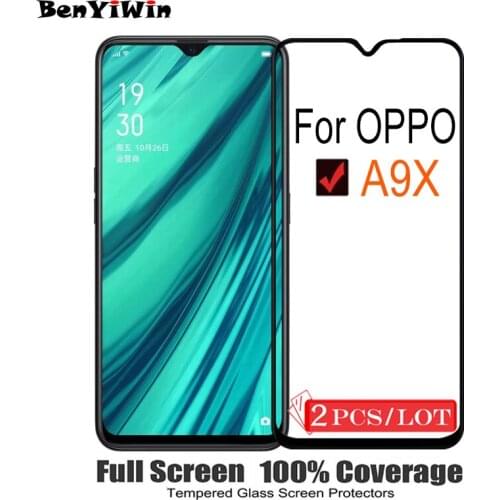 2PCS 100% Original Full Cover Screen Protector Tempered Glass For OPPO A9X 9H On Protective Glass Case For OPPO A9 X PCEM00 Film
