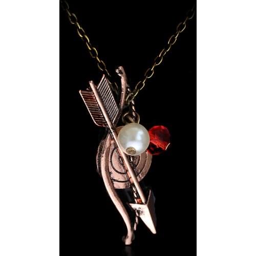 Dongsheng Teen Wolf Necklace Bow Arrow Archery Archer Pendant Necklace Crystal Jewelry For Women Sweat Chain Accessories