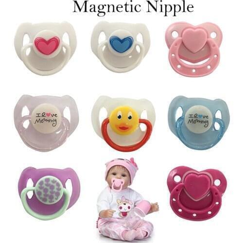 1/2pcs Magnetic Pacifier Baby Nipple Ovely Cute Doll Accessories Newest Fashion Simulation Dolls Reborn Doll Baby Toy Cute Gift
