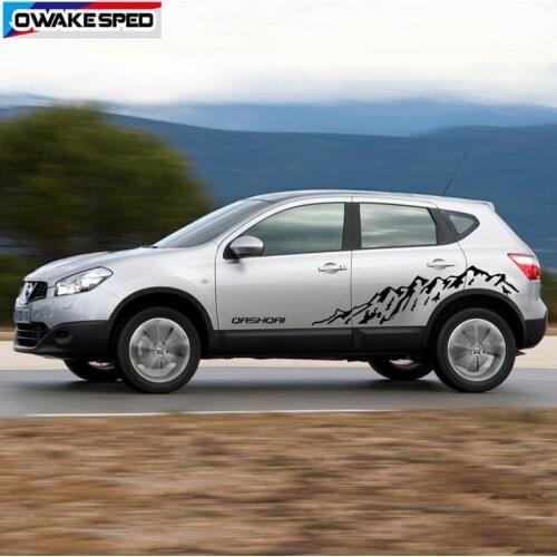 Both Side Mountain Graphics Stickers For Nissan Qashqai J11 J10 OFF ROAD Styling Car Door Body Decor Decals