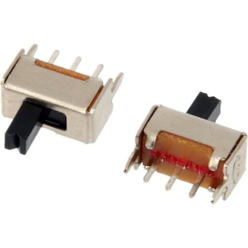 10pcs 2Position On/Off SPDT 1P2T 3 Pin PCB Panel Mini Vertical Slide Switch