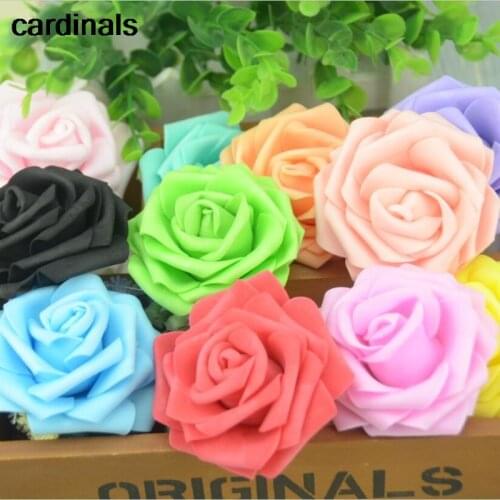 10pcs 7CM Multi Artificial Foam Rose Flower Heads For Home Wedding Decoration DIY Scrapbooking Kissing Balls Craft Supplies