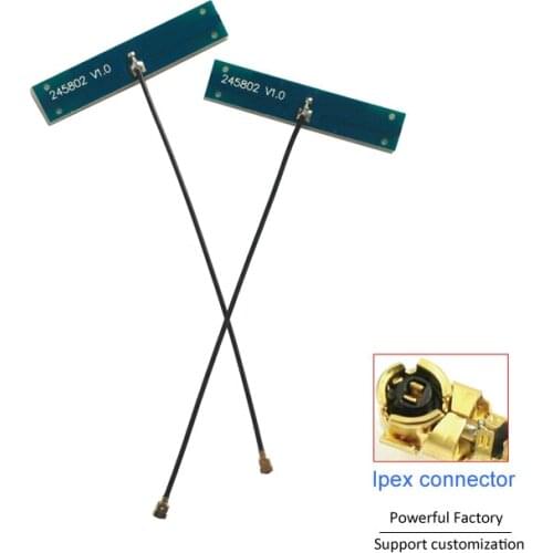 Cheap Price 3M stick pcb internal ipex aerial 5dBi Daul band 2.4 5.8g whip antenna wifi pcb board 10PCS