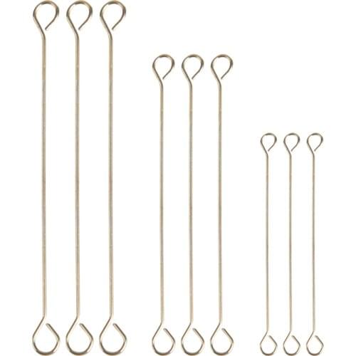 100-200Pcs Copper Double Eye Headpin Charm Bails Diy Accessories Beading Head Pins For Jewelry Making Supplies