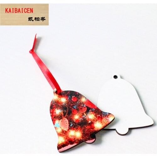 200pcs/Lot Sublimation Blank heat transfer printing Christmas tree decoration pendant MDF two-sided printing Customed DIY