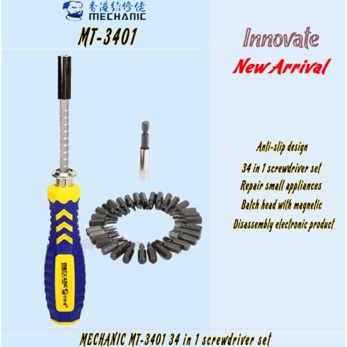 34 In 1 Screwdriver Set MECHANIC MT-3401 Multifunction Precision Electrical Small Appliances Magnetic Repair Tool