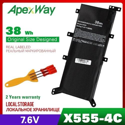 7.6V Laptop Battery For ASUS X555L X555LB X555LN X555LF X555LP X555LI X555LA X555LJ F555A F555U F555UA F555UB F555UJ C21N1347