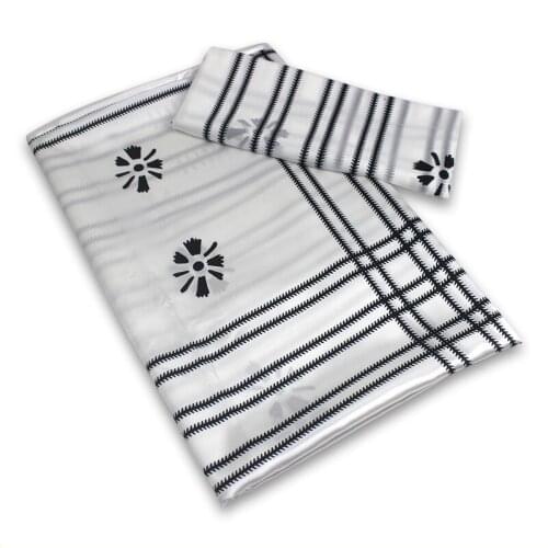 White Satin Fabric African Wax Prints 2021 Latest 2+4Yards Soft Chiffon Fabric For dress Pure Silk Fabric For Patchwork B2-A5