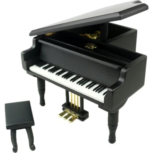 Sinzyo Wooden Grand My Neighbor Totoro Piano Shaped Music Box With Small Stool Creative birthday Gift For Valentines day