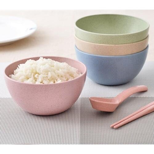 Eco-friendly Wheat Straw Children Rice Noodle Salad Bowl Household Tableware Kitchen Tableware Seasoning Dish Soup Bowl
